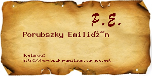 Porubszky Emilián névjegykártya